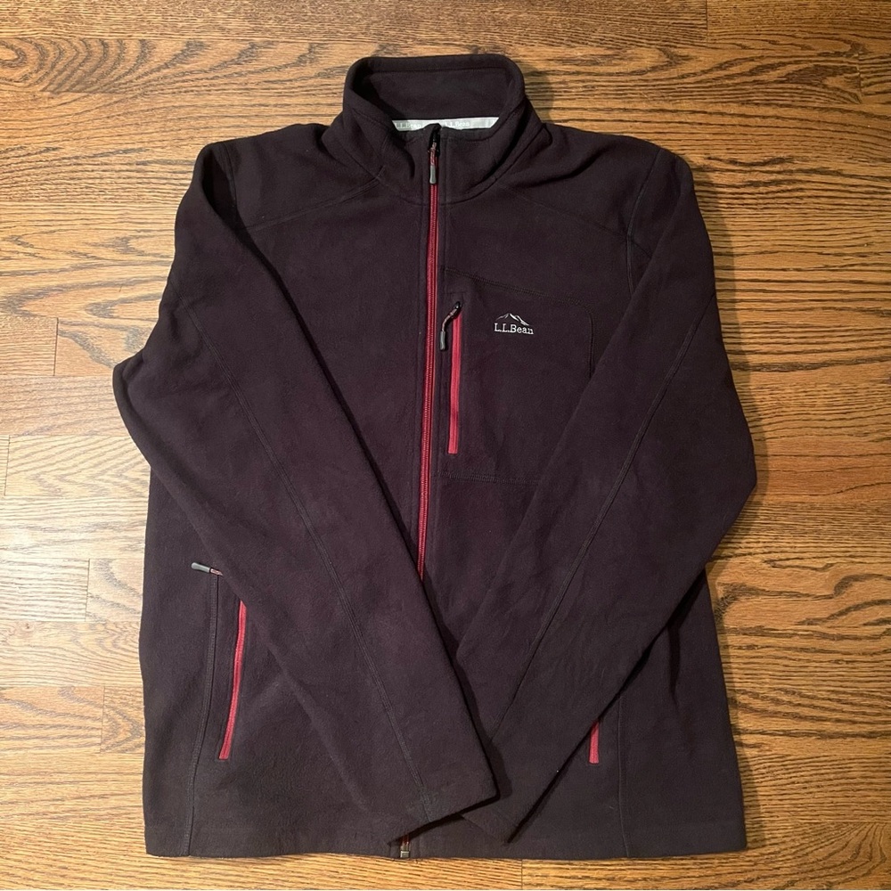 L.L. Bean Men's Black Trail Fleece Full Zip Jacket  - Size Medium Regular